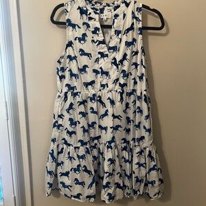 THML Blue and White Horse Print Mini Dress